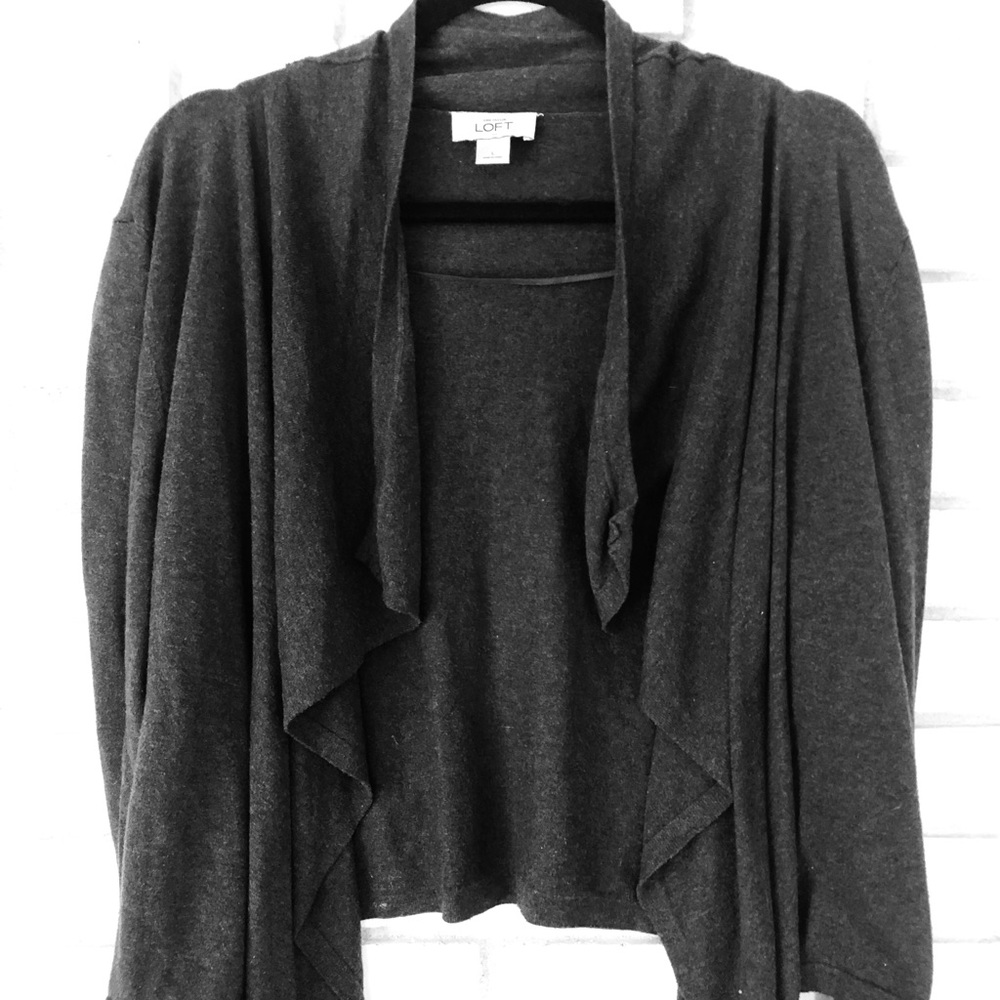 LOFT Cotton Cascading Cardigan